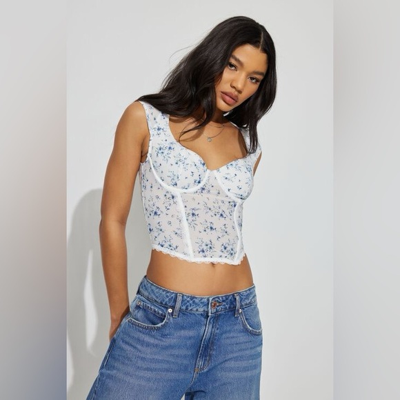 NWT garage floral corset - Picture 1 of 4
